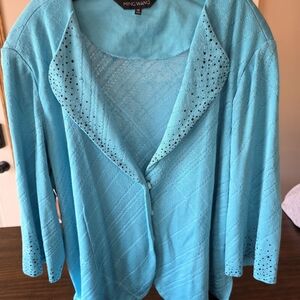 Ming Wang Women's Blue Cardigan